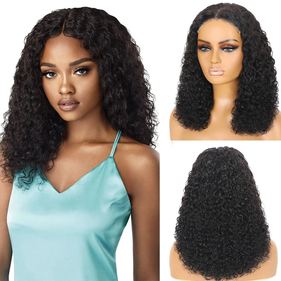 12A 100% Human Hair Water Wave Brazilian Virgin Hair Wig 200% Density 5X5 Water Curly Lace Closure Glueless Wig with Baby Hair