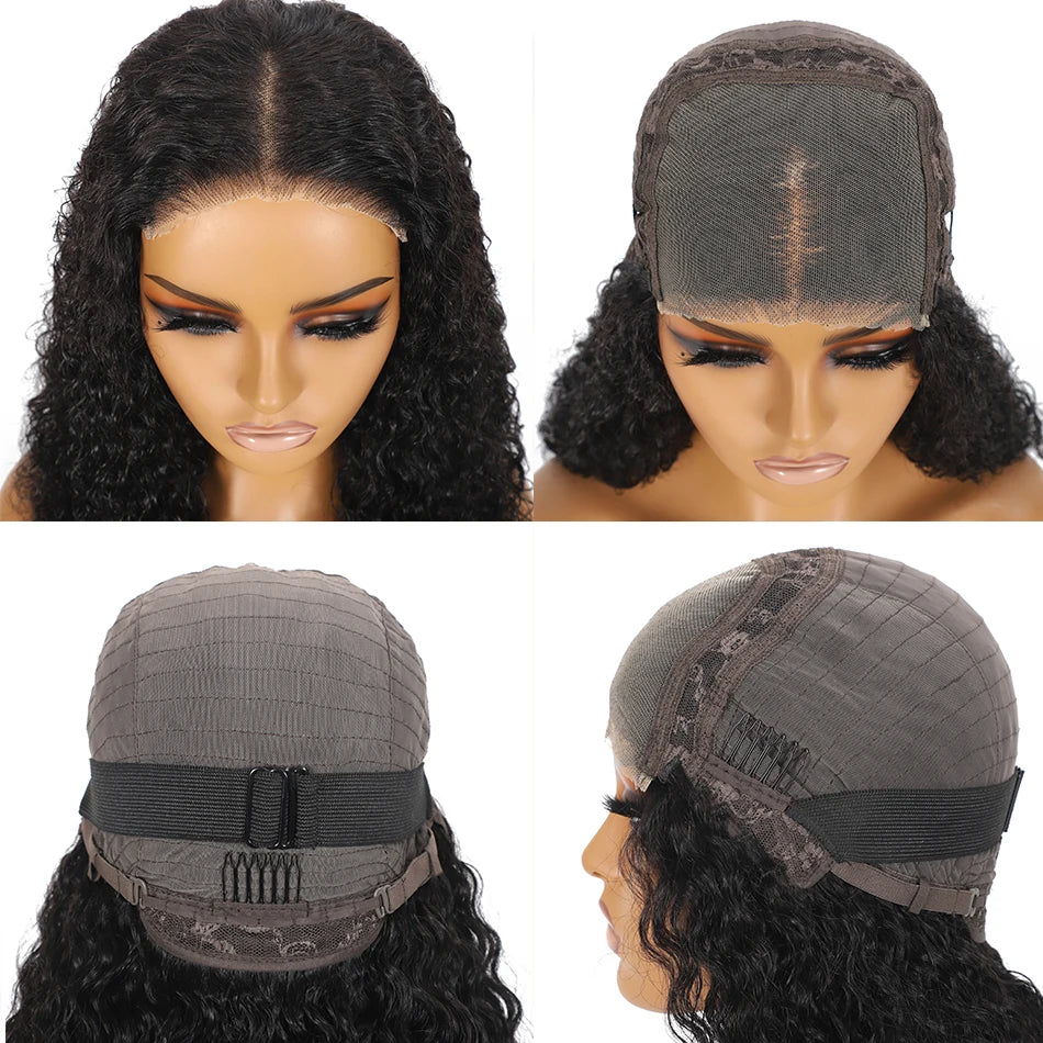 12A 100% Human Hair Water Wave Brazilian Virgin Hair Wig 200% Density 5X5 Water Curly Lace Closure Glueless Wig with Baby Hair