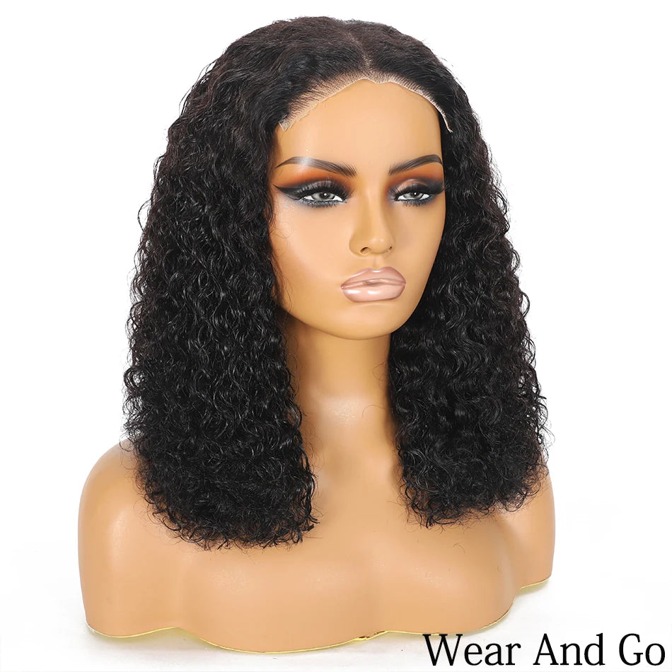 12A 100% Human Hair Water Wave Brazilian Virgin Hair Wig 200% Density 5X5 Water Curly Lace Closure Glueless Wig with Baby Hair